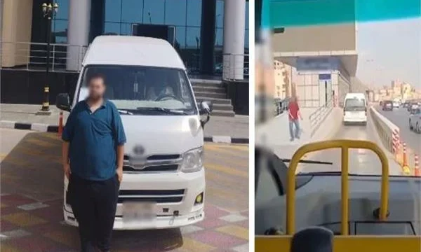 ضبط ميكروباص سار عكس الاتجاه في مسار الأتوبيس الترددي بالجيزة