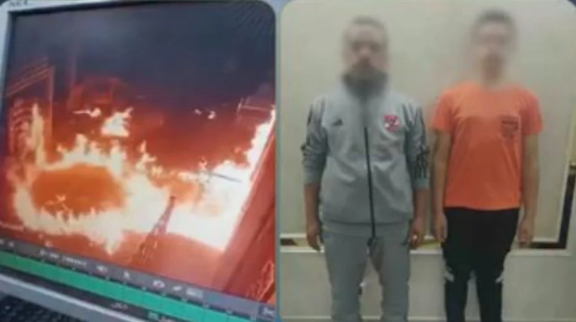 ضبط أب ونجله لإشعال النار في محل تجاري بالمنصورة