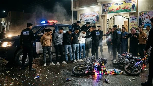 ضبط 8 أشخاص لحركات استعراضية بالدراجات في زفاف بطنطا
