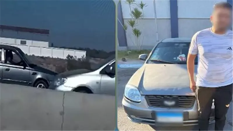 ضبط سيارة سارت عكس الاتجاه في الإسماعيلية