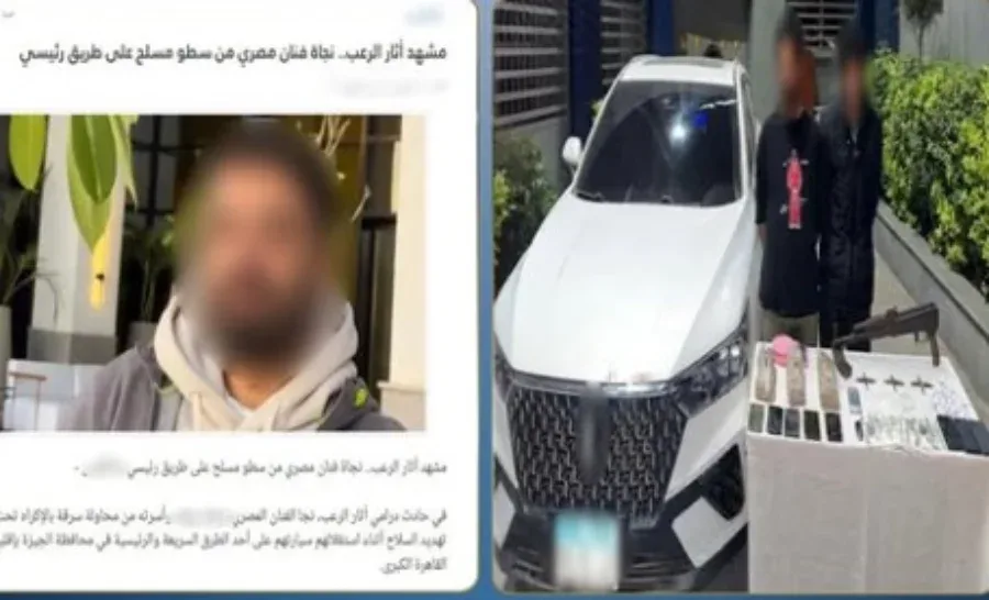 إسلام جمال ينجو من محاولة سرقة سيارته في 6 أكتوبر